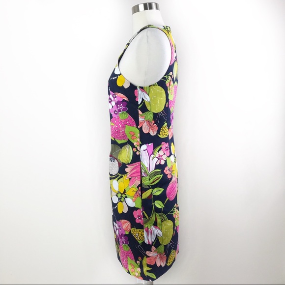 NWT Trina Turk Navy & Floral Print Midi Dress, 4 - Picture 7 of 8
